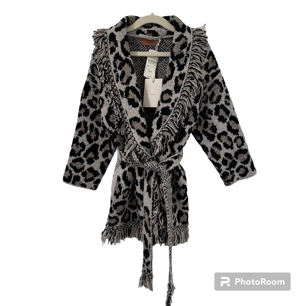 Alanui Kids Wild Spirit Cardigan Leopard Print Size 6 - Picture 3 of 16